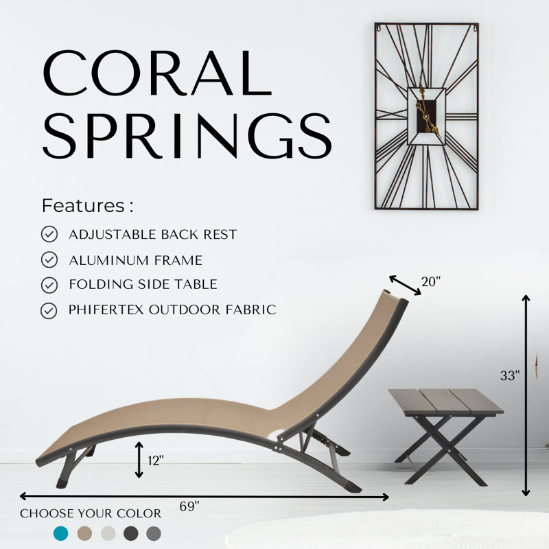 Ensemble de chaises longues avec table Bontang, Macchiato