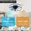 Modern 18.9" LED Ceiling Fan With Light, Dimmable  & Remote Control For Bedroom, Kitchen & Living Room