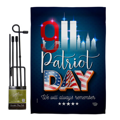 Double Sided 18.5'' H x 13'' W Polyester Flag Set
