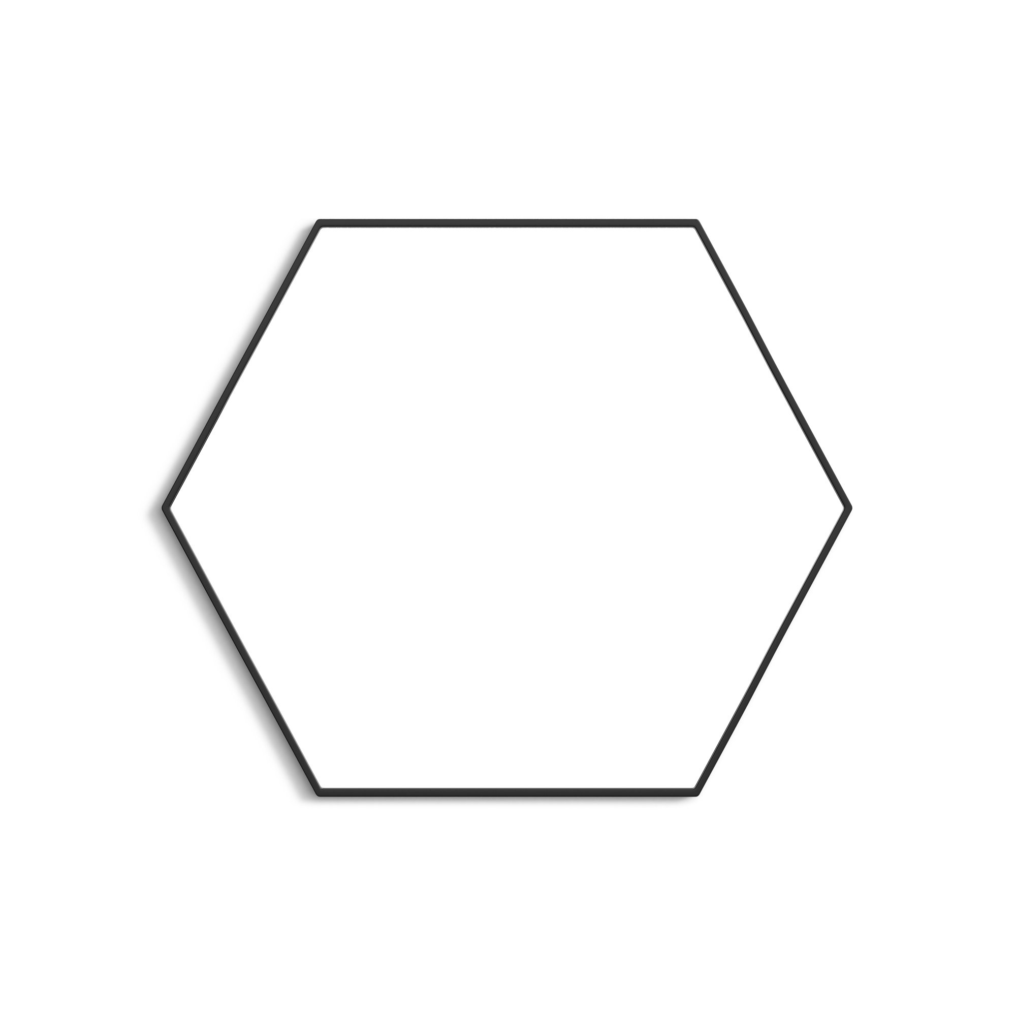 Sabine Metal Hexagon Wall Mirror, 32" H x 38" W, Black