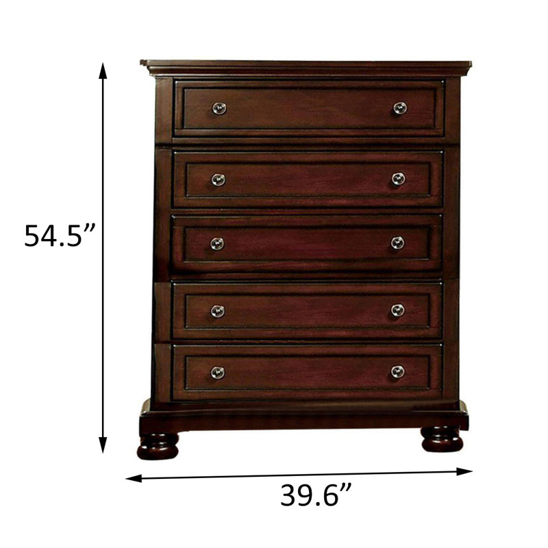 Commode 5 tiroirs l 39,6 po cerise noire