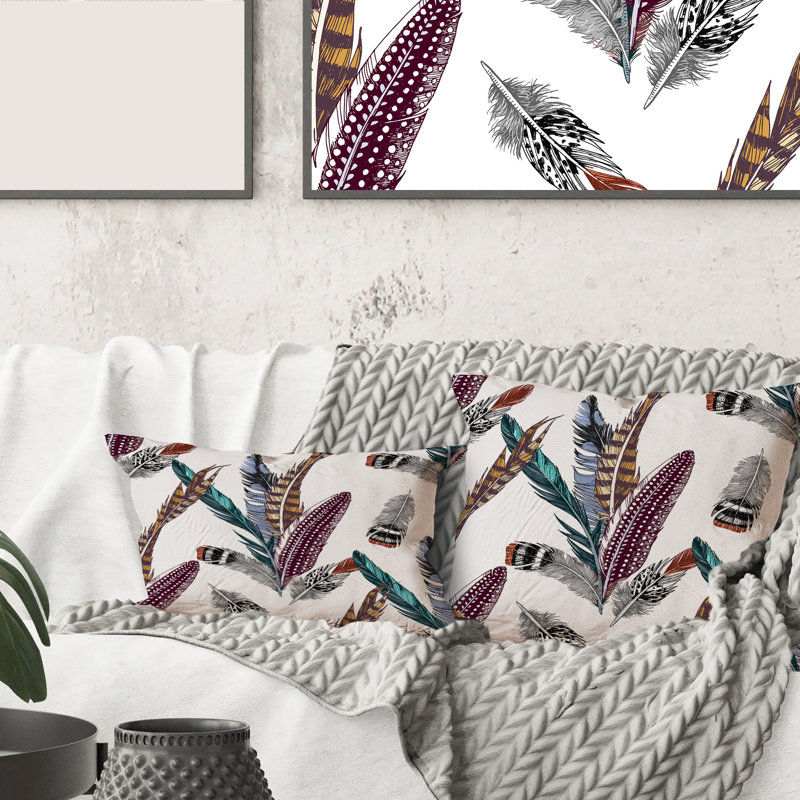 Housse de coussin rectangulaire en V Feather