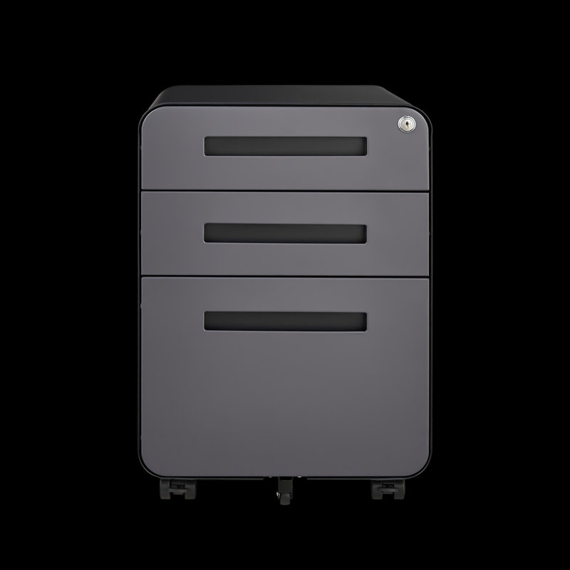 Classeur mobile avec 3 tiroirs, classeur pour la maison et le bureau, Orange