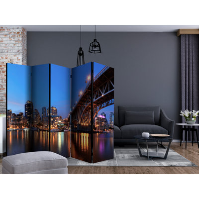 Hakimuddin 225cm W x 172cm H 5 - Panel Solid Wood Folding Room Divider