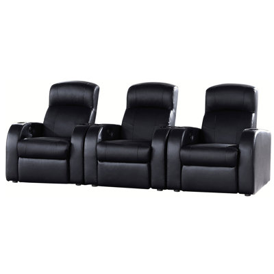 Greenfield Cyrus Black 3-Seater Home Theater With Storage