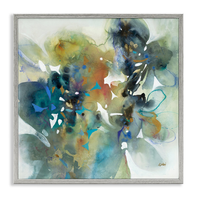 «Complex Splatter Distorsion», estampe numérique encadrée par K. Nari, Estampe numérique Farmhouse, H 24 po x l 24 po