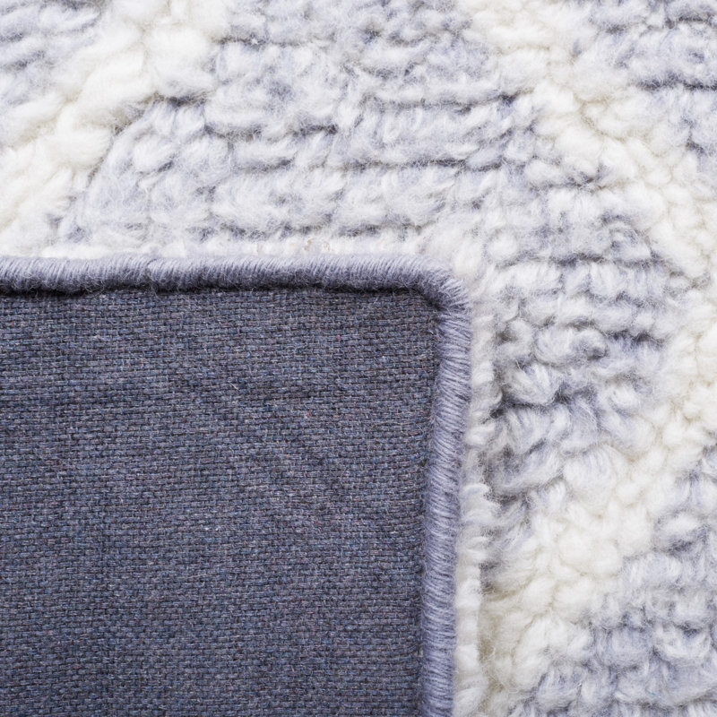 Vermont Hand Tufted New Zealand Wool And Cotton With Latex Geometric Rug, Rectangle 5' x 8'