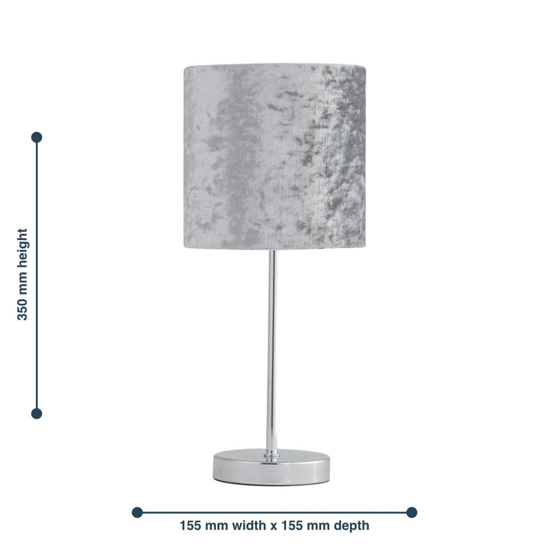 Sylvania 35Cm Polished Chrome Table Lamp Set