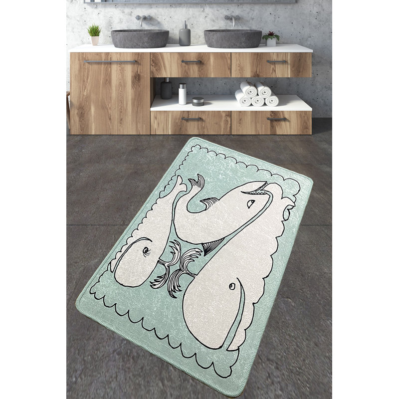 Tapis de bain antibactérien, antidérapant, 2,3 x 4,0 pieds | 100% polyester, hauteur des poils: 0,4 pouce, 20,5 oz / pied carré | Lavable à la machine, facile d'entretien, parfait pour la sécurité et le confort de la salle de bain | Durable et élé