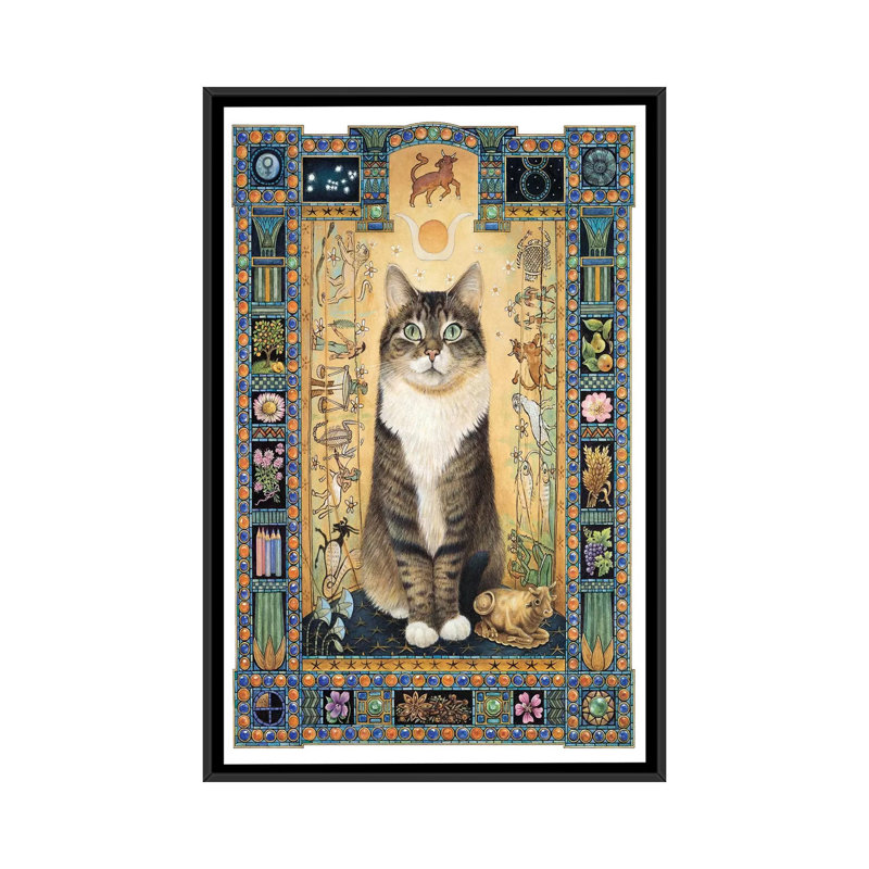 « taurus gemma », impression sur toile, H 26 po x l 18 po x P 1,5 po, Pas de tapis, Toile avec cadre noir