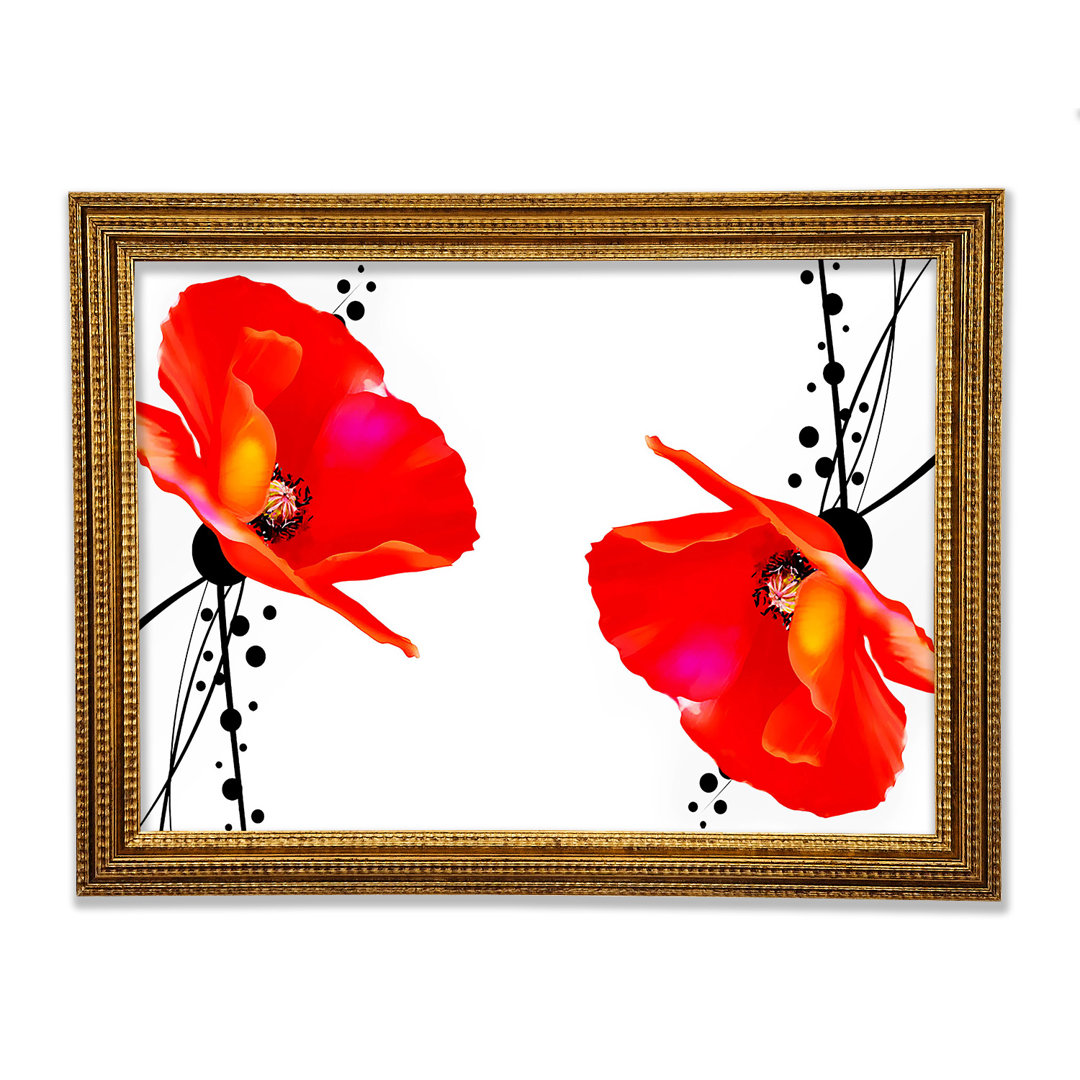 Gerahmter Kunstdruck Twin Poppy Abstract