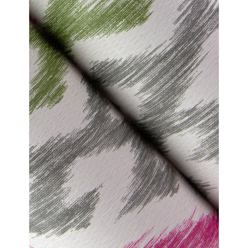 Solola Chartreuse Ikat Wallpaper, Pink