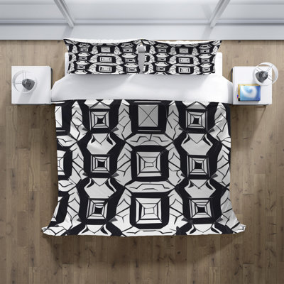 Ensemble de housse de couette en microfibre noir / blanc