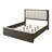 Wooden Platform Bed with Upholstered Headboard