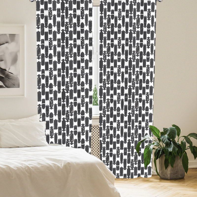 Skater Semi-Sheer Rod Pocket Curtain Panels, 28" x 95"