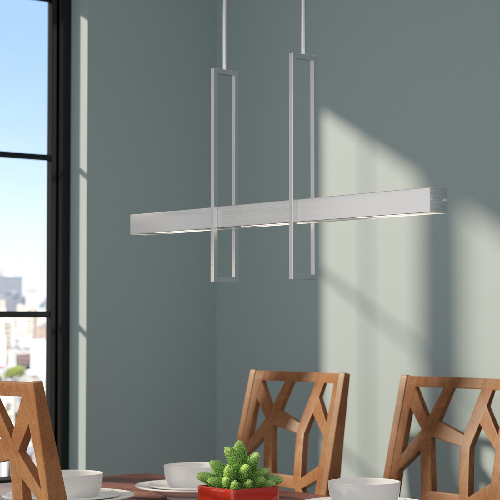 Corrigan Studio® Saedi Dimmable 3-Light Pendant, Brushed Nickel