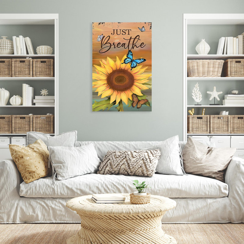 Tournesols Just Breathe - 1 pièce, impression sur toile tendue, H 36 po x l 24 po x P 1,25 po