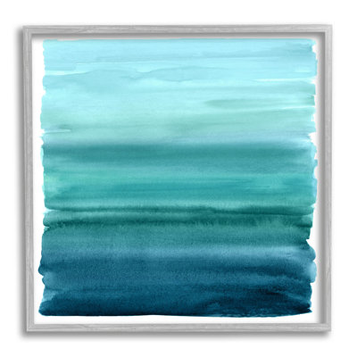 «Gradient Turquoise Brushed Composition» par Allie Corbin - peinture sur toile