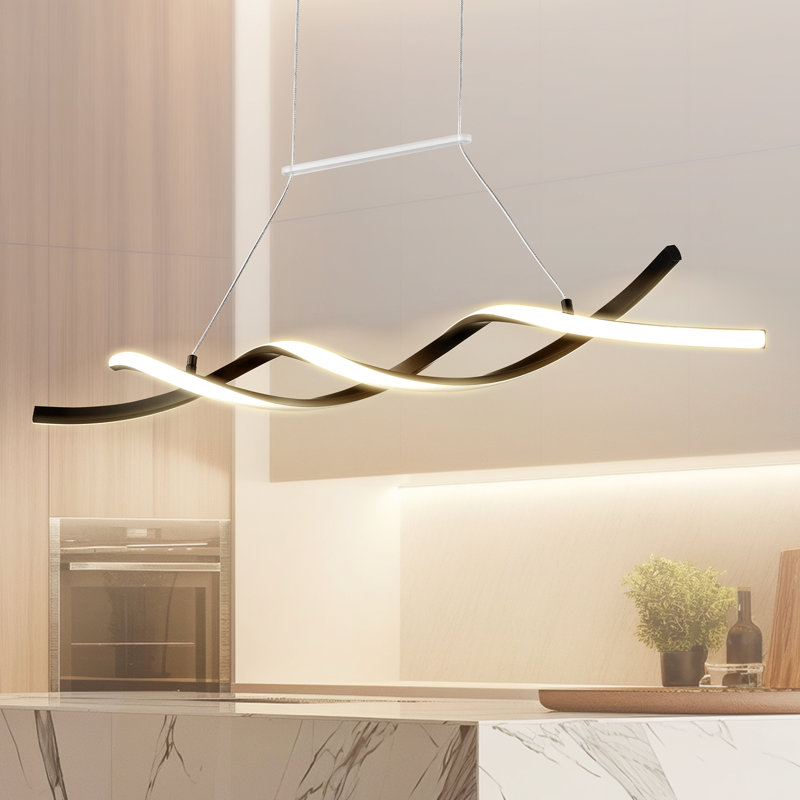 1 - Light Matte Black Chandelier Pendant