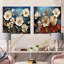 Souvenirs de coquelicots Souvenirs de fleurs - Ensemble de 2 collages floraux carrés-994019879-994019873