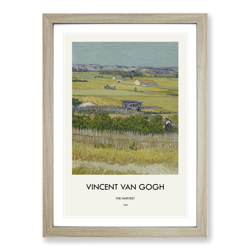 The Harvest by Vincent Van Gogh - Picture Frame Painting, Oak Framed, 65cm H x 48cm W x 2cm D