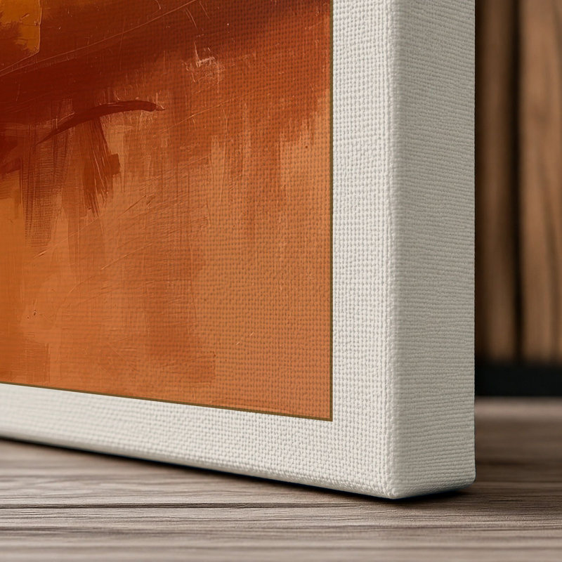 Desert Landscape Boho - Wrapped Canvas, 24x16 - 61.0 x 40.6 cm, Cream Border