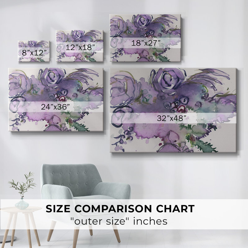 Toile tendue lavande florale Splendor II-Gallery, H 24 po x l 36 po