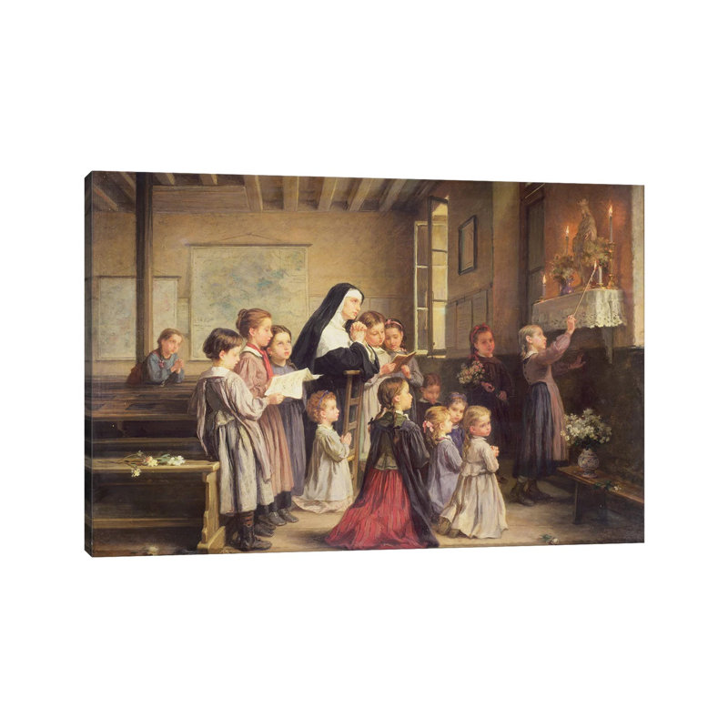 Morning Prayers by Andre Henri Dargelas - Wrapped Canvas Painting, 20.32cm H x 30.48cm W x 1.905cm D