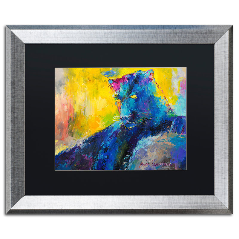 « black panther », impression sur toile, H 16 po x l 20 po x P 0,5 po, Cadre argenté, Noir