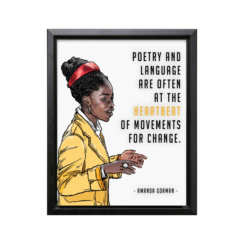 Poésie et langue, Black Framed, Canvas, 08"H x 10"W