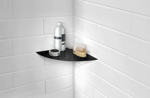 Tablette d'angle en métal Sideline, Noir mat