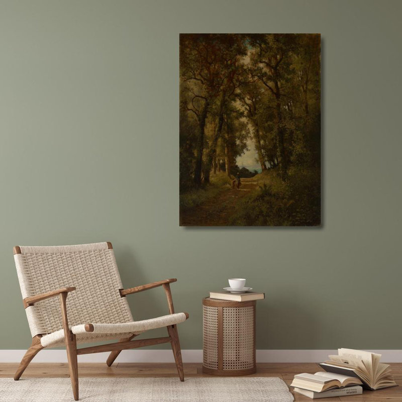 "Scène dans le Devonshire" par Robert Crannell, peinture sur toile tendue avec châssis, H 24 po x l 17 po