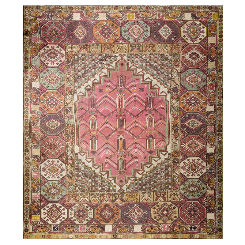 Antique Jerusalem Carpet Israel Knotted Rug