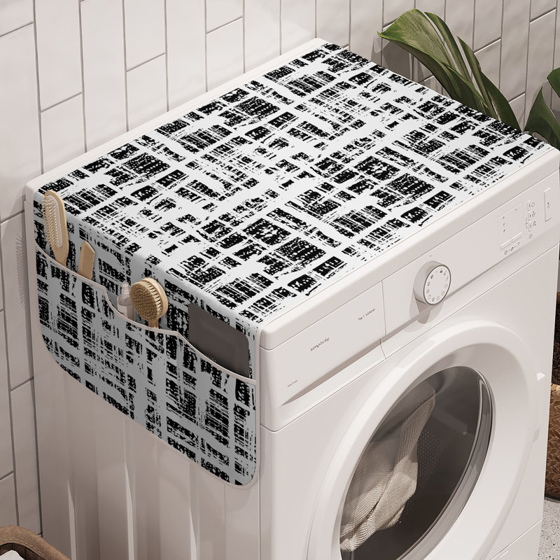 East Urban Home noir blanc machine à laver ensemble de 2 47 po x 18,5 po noir et blanc