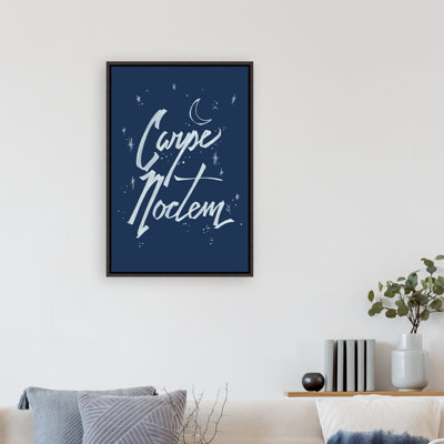 "Carpe Noctem" par Richard Ryder - Art textuel sur toile avec cadre flottant