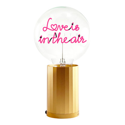 Bulb LOVE IS IN THE AIR Red with Base Table Lamp PORTABLE