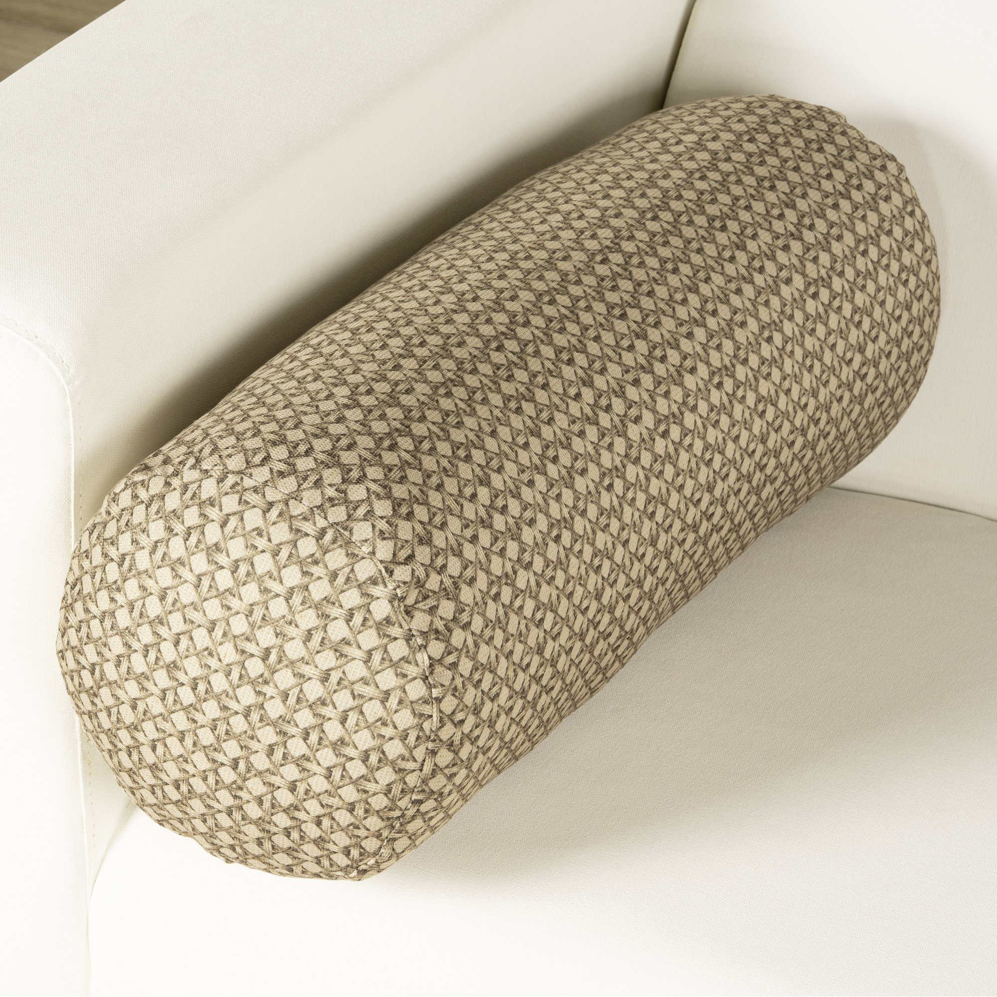 Wicker Weave Moss Throw Pillow, Polyester, Bolster 8"H x 21"W