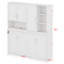 Lit mural peu encombrant avec armoire suspendue, tablettes ouvertes, éclairage intégré et port de charge USB-1476360063