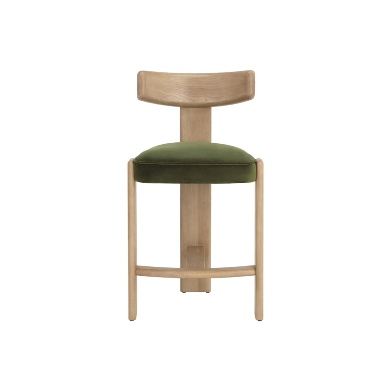 Horton Upholstered Bar Stool with Solid Wood Frame, 26