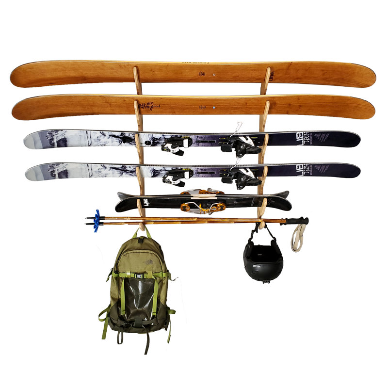 Hallsteiner Adjustable Multi-Use Ski/Snowboard Rack, 5 Tier, Birch