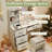 Makeup Vanity Desk Dressing Table and Stool Set with Mirror and Lights-1108618848