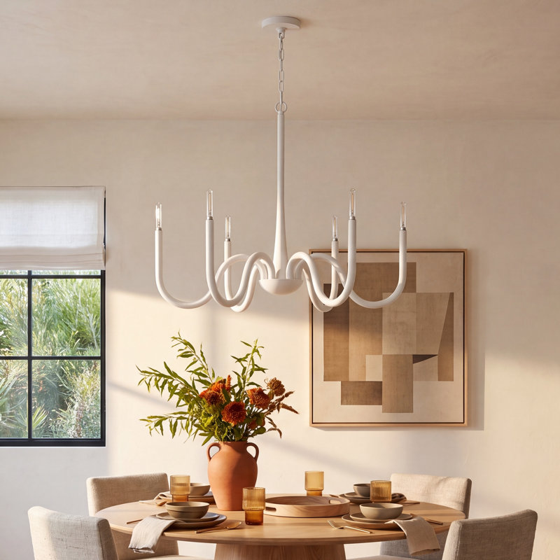 Tala 6 - Light Steel Dimmable Chandelier