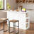 Multifunctional Kitchen Island With Foldable Top, Power Outlet, Wine Rack, Stemware Holder, Open Side Shelves And Adjustable Shelves-734033506