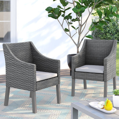 Amarveer Outdoor Wicker Patio Dining Chair