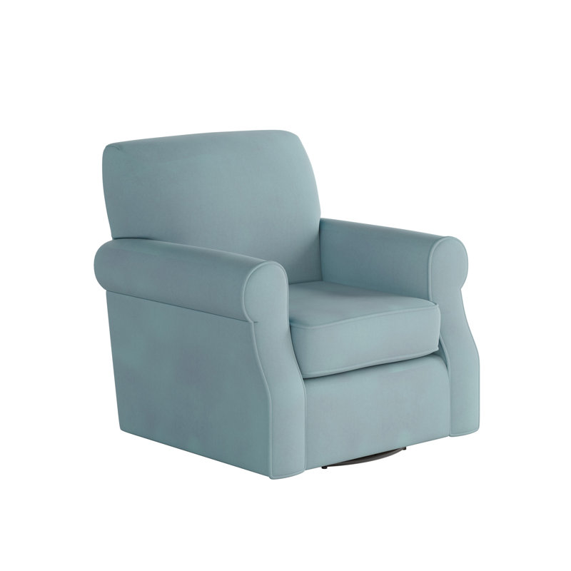 Silverlock Polyester Swivel Armchair, Skylight Blue Polyester Blend