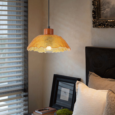 1-Gold brown dimmable glass iron pendant light