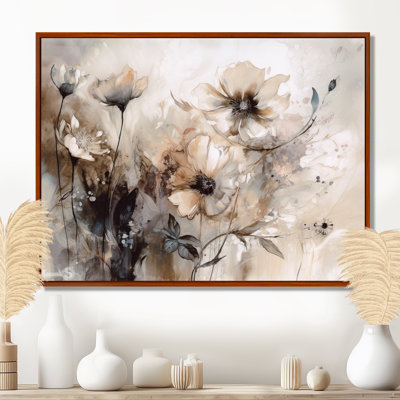 Delicate Warm Floral Impressions - Floral Wall Art Prints