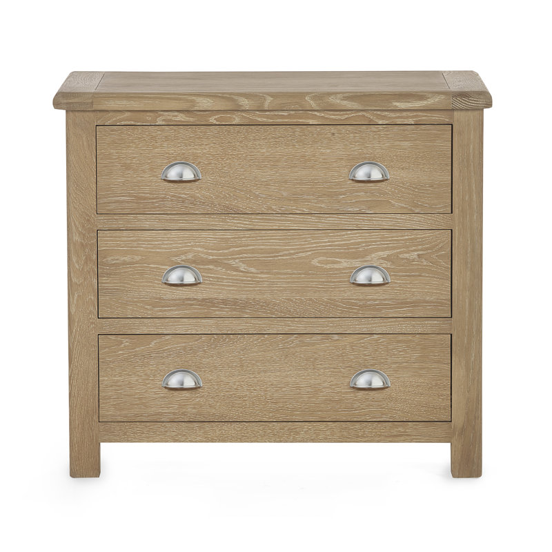 Jeremey Solid Wood 85cm W 3 - Drawer Chest of Drawers