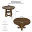 Table de salle à manger extensible cannelée ovale 43 "à 59" avec tablette de rangement, noyer, sièges 4 à 8-748952619