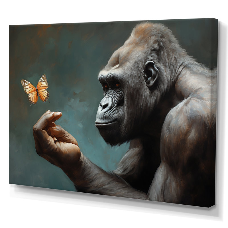 «Gorillas Gentle Touch», impression sur toile, H 34 po x l 44 po x P 1,5 po, Toile tendue